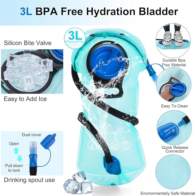 Hydration Pack Backpack with 3L Water Bladder - Image 4