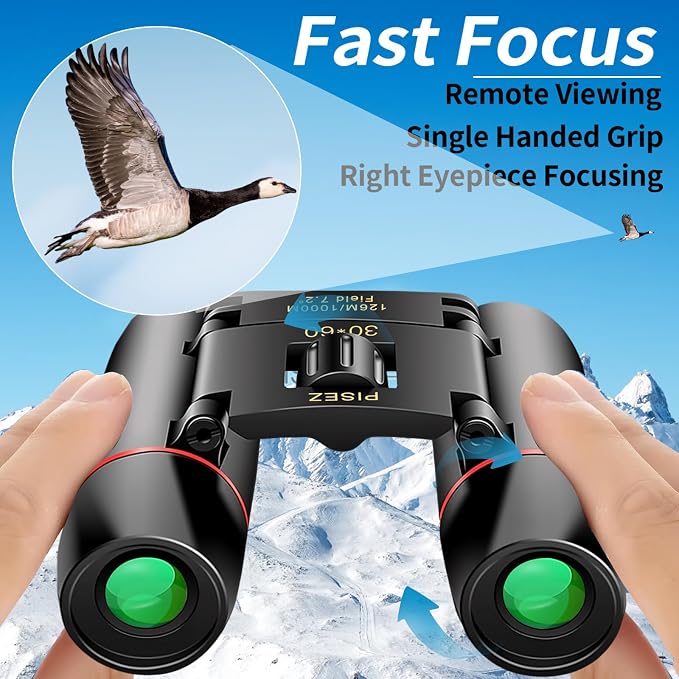PISEZ 30X60 Compact Binoculars for Adults and Kids，Lightweight Foldable Easy - Image 6