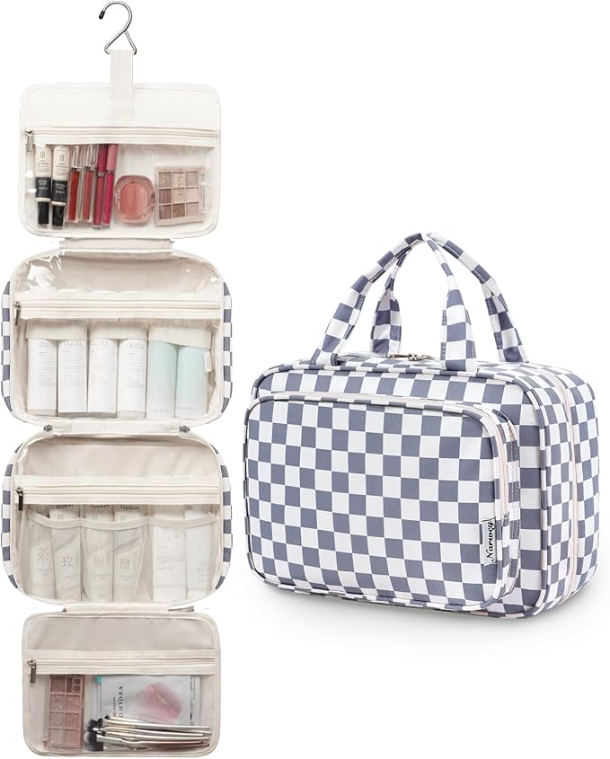 Narwey Travel Toiletry Bag for Women Large Hanging Makeup Bag Organizer - Image 4