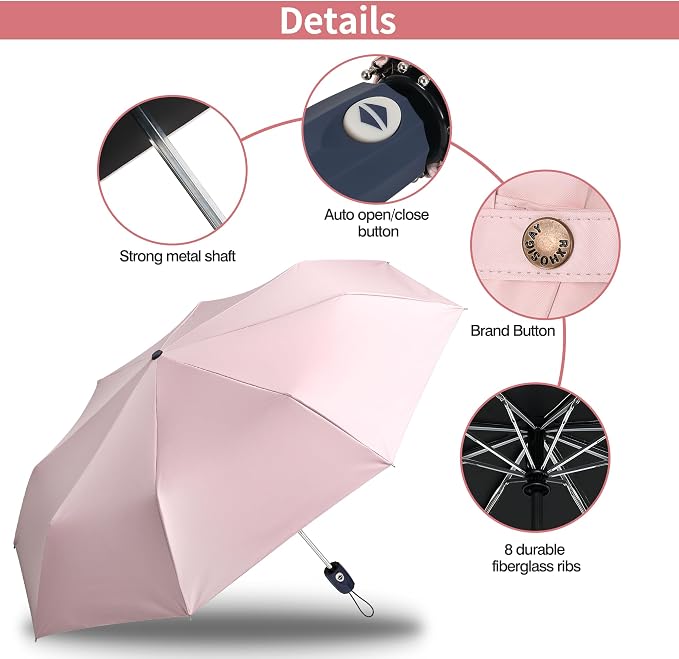 Color Glue Coating Sun Umbrella UV Protection Compact Folding Windproof - Image 5