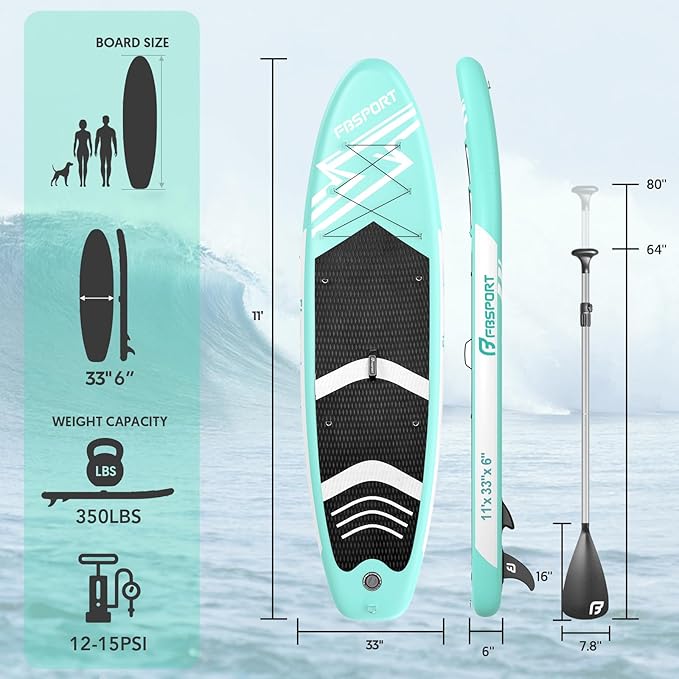 FBSPORT 11' Premium Stand Up Paddle Board, Yoga Board - Image 2