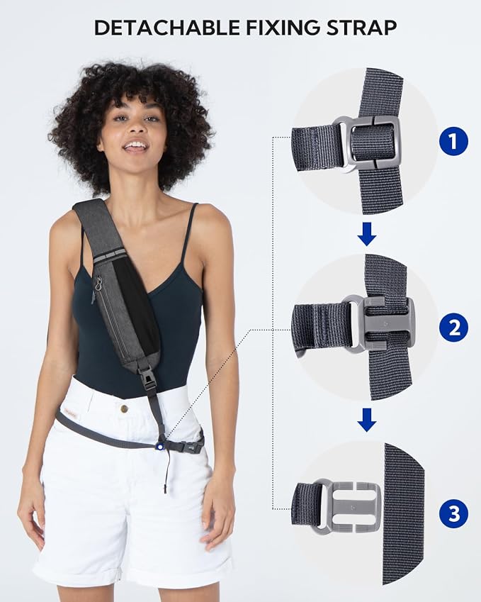 WATERFLY Crossbody Sling Backpack Sling Bag Travel Hiking Chest Bag Daypack - Image 2