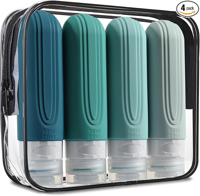 Travel Bottles for Toiletries, Tsa Approved 3oz Travel Size Containers BPA Free by Mrsdry