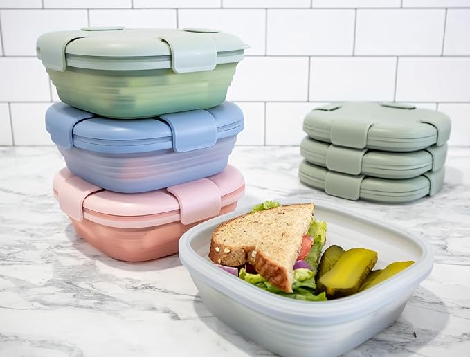 STOJO Collapsible Sandwich Box – 24oz, Reusable Food Storage Container - Image 3