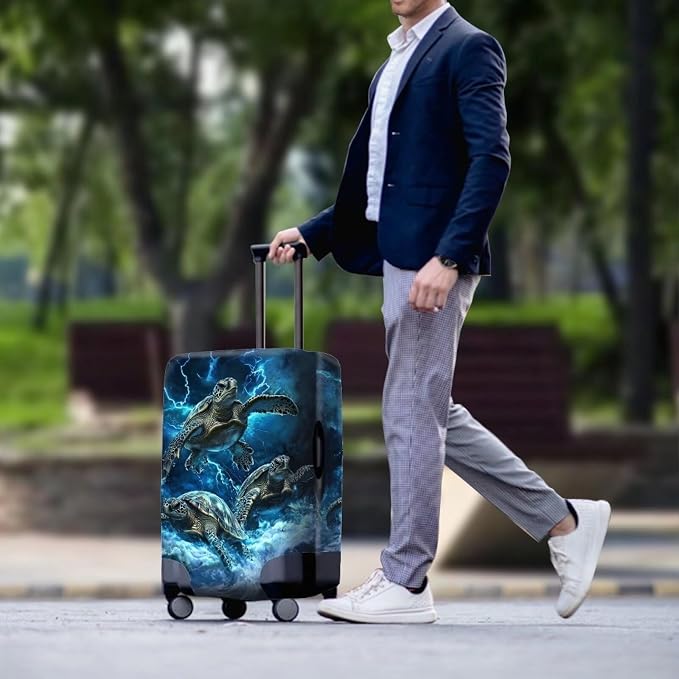 Sea Turtle Suitcase Cover Fits 22-25 Inch Luggage - Image 3