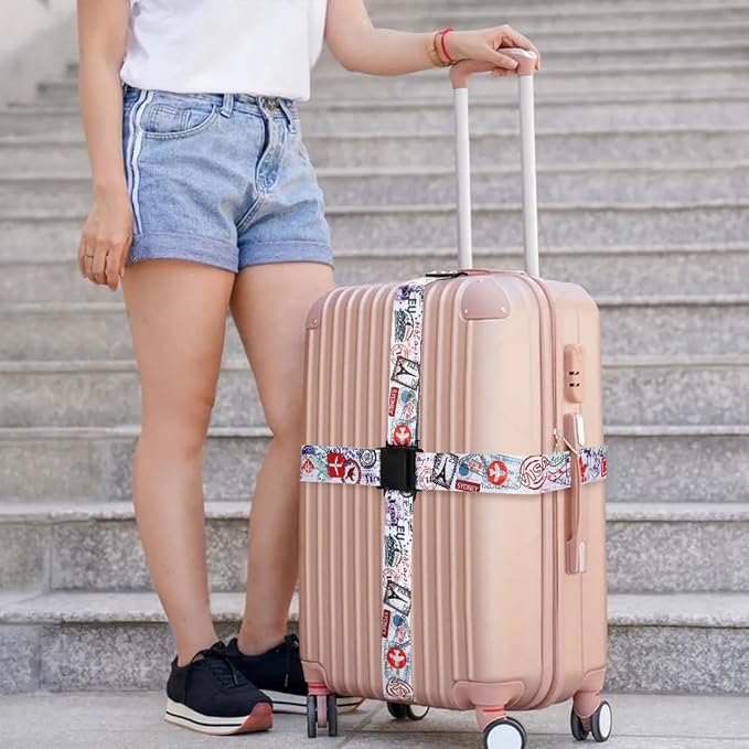 Adjustable Travel Luggage Strap Suitcase Belt Travel Bag Accessories 1.96 in W - Image 6