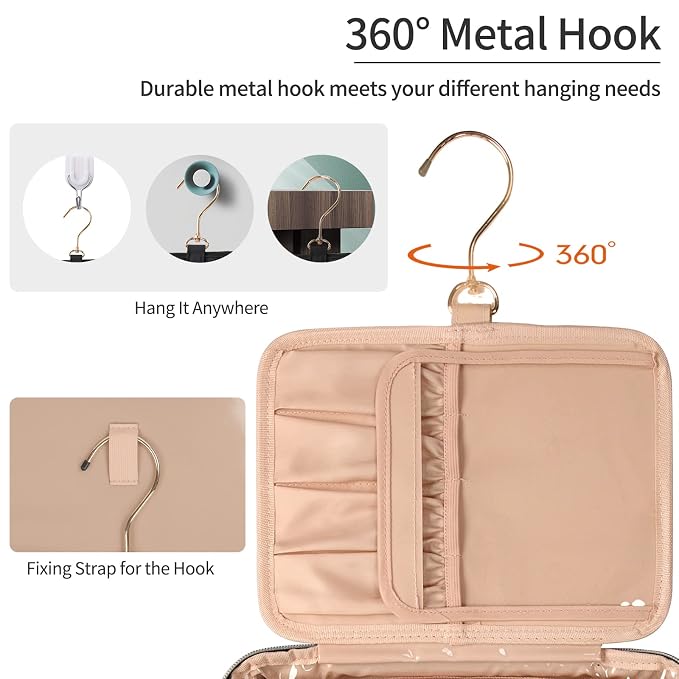 CUBETASTIC Hanging Travel Toiletry Bag, Portable Travel Makeup Bag - Image 2