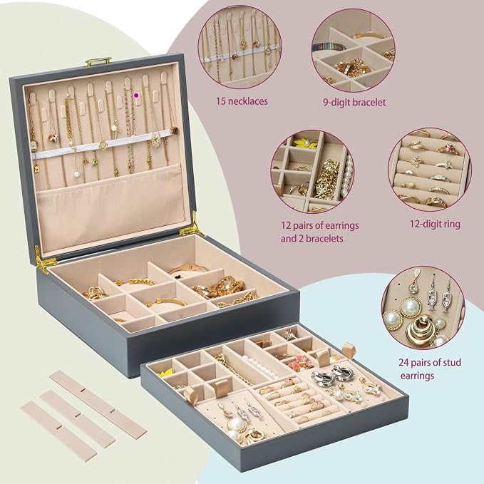 2-layer jewelry box，Jewelry Organizer - Image 5