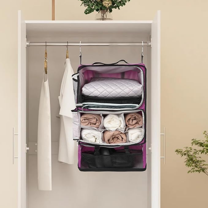 TABITORA Travel Portable Hanging Shelves Closet Organizer Packing Luggage - Image 6