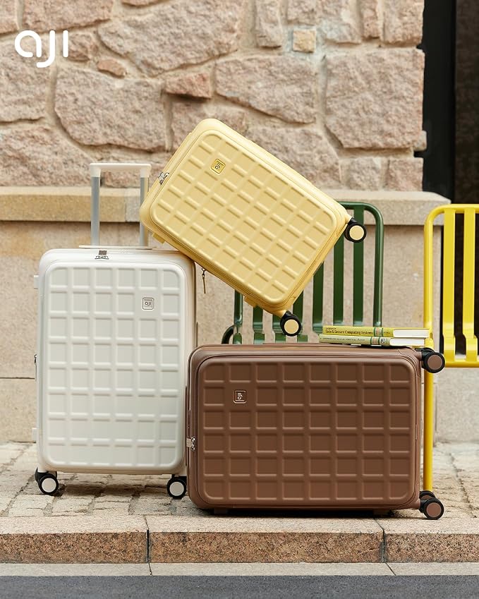 aji Expandable Top Opening 26 Inch Checked Luggage - Image 12