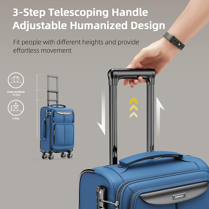SHOWKOO Luggage Sets 3 Piece Softside Expandable Lightweight Durable Suitcase - Image 5