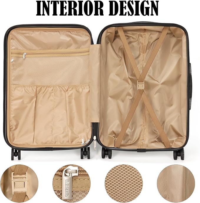 Hardshell Luggage Sets 3 Piece ABS+PC Travel Suitcase Hard Sided Luggage - Image 7