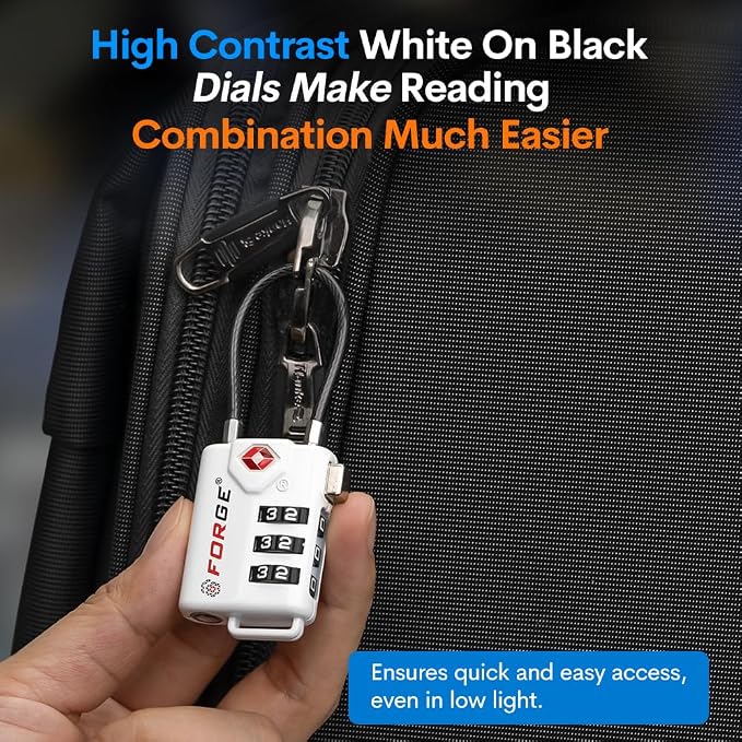 TSA Approved Cable Luggage Locks, Re-settable Combination - Image 4