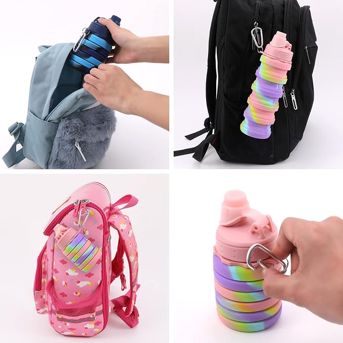 Collapsible Water Bottle for Adults, Reusable Silicone Foldable Water Bottles - Image 8