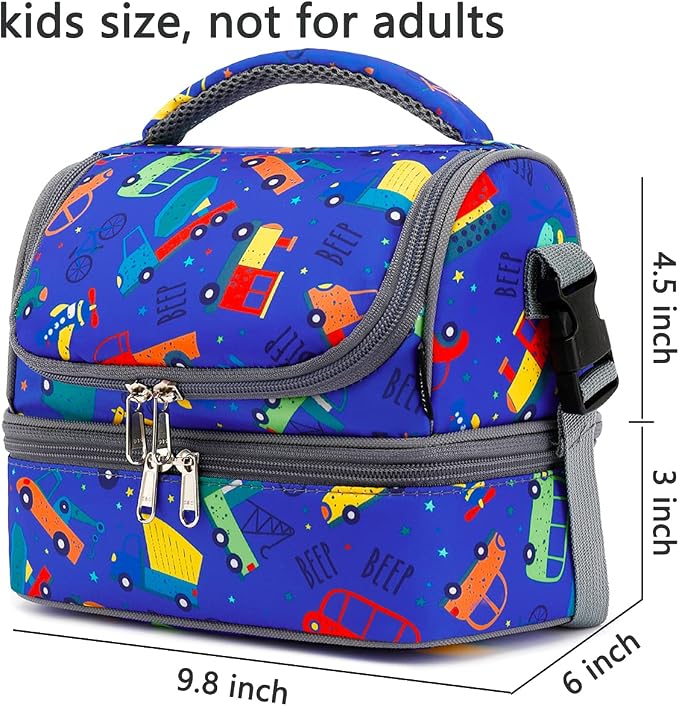 FlowFly Kids Double Decker Cooler Insulated Lunch Bag Large Tote - Image 3