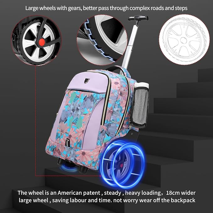 Rolling Backpack, Waterproof Backpack - Image 2