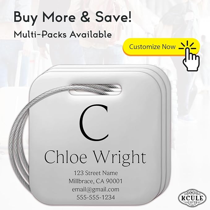 Customized Stainless Steel Luggage Tags: Personalize Your Suitcases, and Bags - Image 2