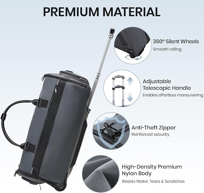 Fanwoli 3-in-1 Rolling Garment Bag - Image 6