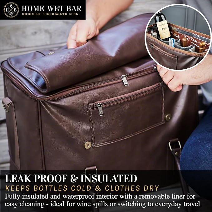Graham Whiskey Bottle Carrier and Weekender Travel Bag | Customizable - Image 3