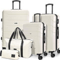 Hoteel Luggage Sets 5 Piece, ABS+PC Hard Shell Expandable Suitcases by HOTEEL