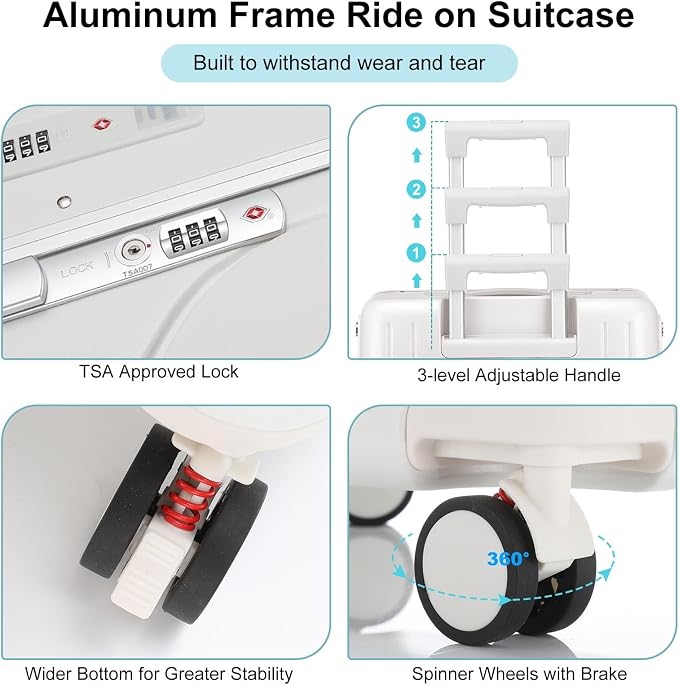 20 Inch Ride on Luggage with Seat - Image 4