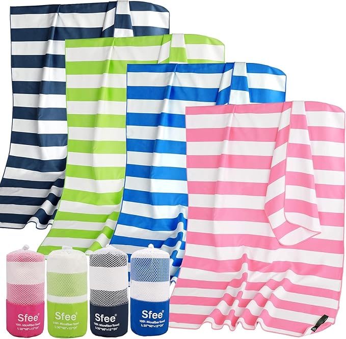 Sfee 2 in 1 Microfiber Beach Towel, Quick Dry Towel Camping Towel Travel Towel by Sfee