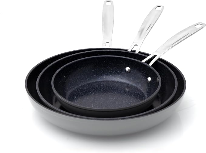 Nuwave 3-Piece Fry Pan Set, 12” Forged Lightweight, G10 Healthy Duralon Blue - Image 6