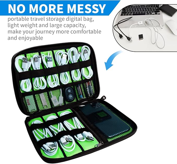 Electronics Travel Organizer, Portable Waterproof Electronic Travel Storage Bag - Image 3