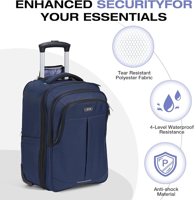 Rolling Backpack for Adults, 18 Inch Waterproof Carry on Backpack - Image 6