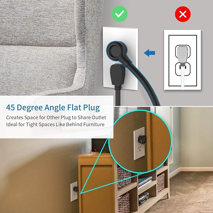 Travel Power Strip with USB Ports, NTONPOWER 4ft Flat Plug Wrapped Around Short - Image 6
