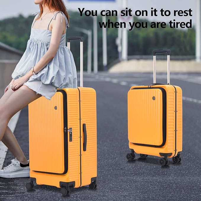 2 pieces 20/29 Aluminum Frame Carry On and Checked Luggage Set - Image 2