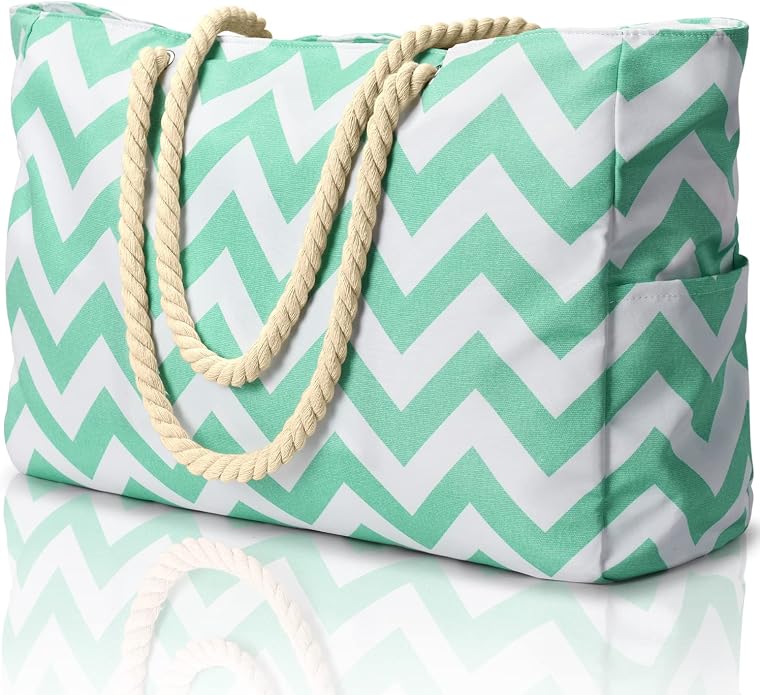 Becokan Beach Bags for Women Large Waterproof Beach Tote Bag Zipper Beach Bags by BecokanBeachBagSpecialist