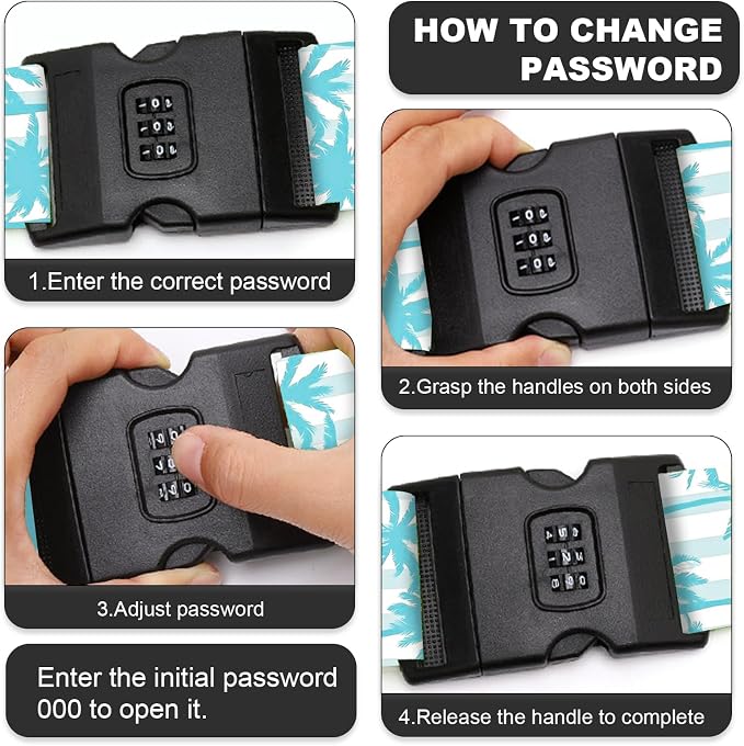 2 Pack Luggage Straps, Adjustable Cute Printing - Image 6
