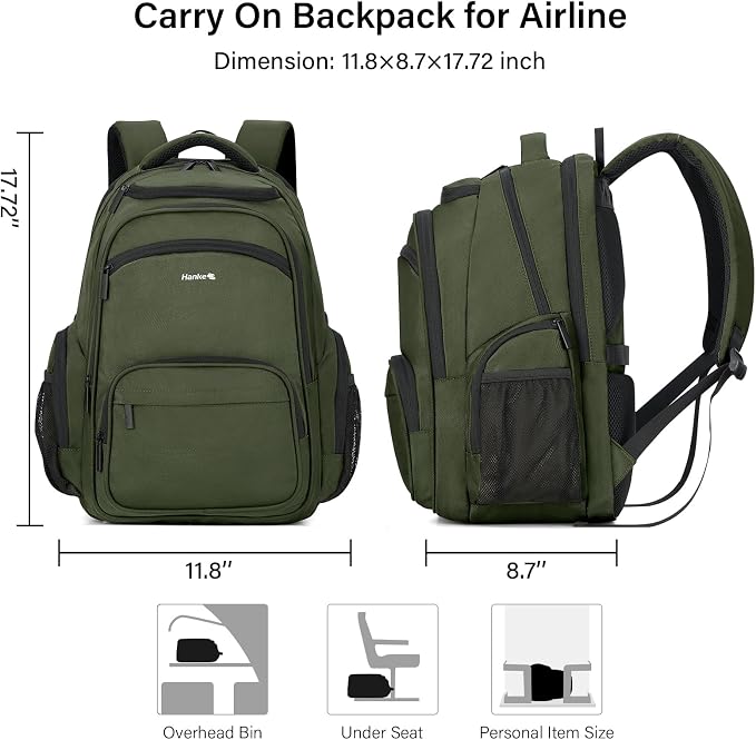 Hanke College Laptop Backpack Multi-Pocket, 18-Inch Large Travel Backpack - Image 5