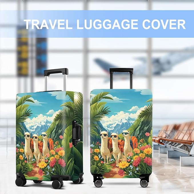 Alpaca Luggage Cover Washable Suitcase Protector Anti-Scratch, Stretchable Fit - Image 5