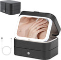 Travel Jewelry Case with LED Lighted Mirror, Portable Travel Jewelry Organizer by Unknown