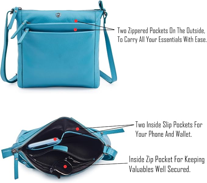 Small Soft Genuine Leather Crossbody Purse Women’s Sling Crossover Shoulder - Image 3