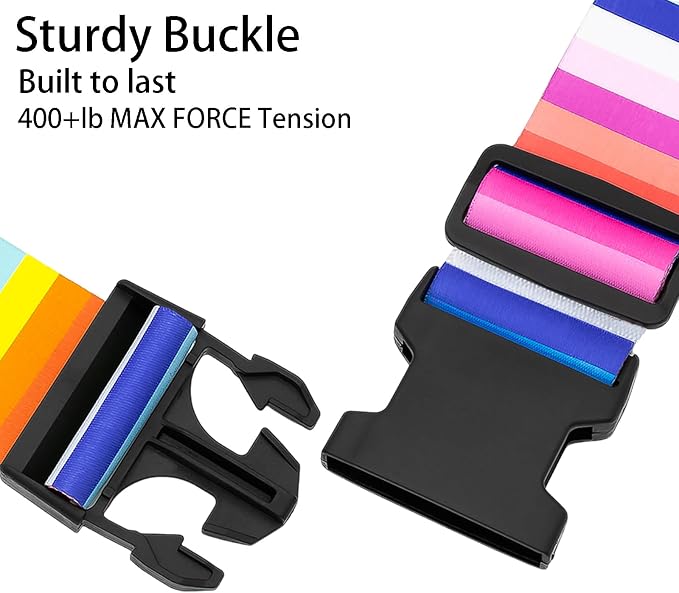 Rainbows Luggage Straps for Suitcases, Adjustable Luggage Travel Belts Security - Image 4