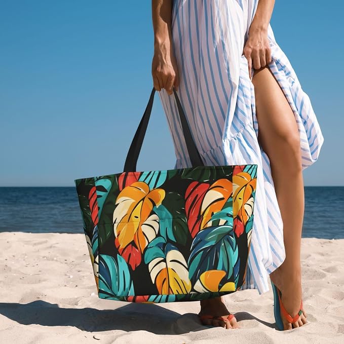 Beach Bag for Women Beach Tote Bag Waterproof Sandproof Large Bags - Image 6