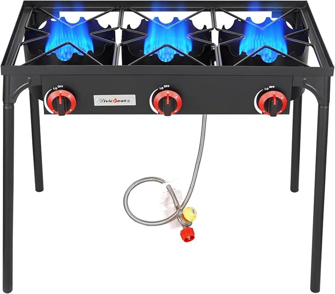 Vivicreate 3 Burner High pressure Propane Stove, 28 Inch Tall Camping Stove by Vivicreate