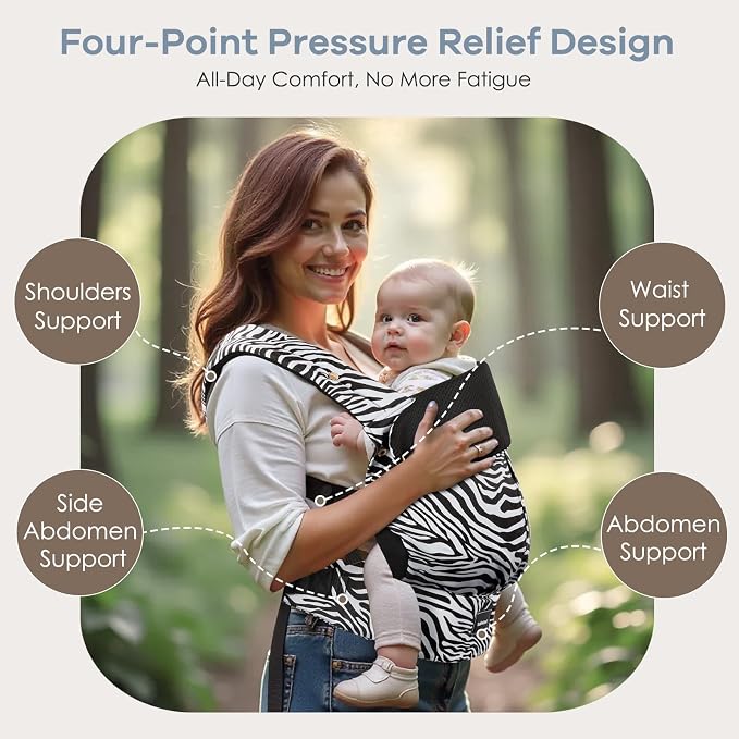 Baby Carrier with Lumbar Support, Cozy Baby Carrier Newborn to Toddler with - Image 5