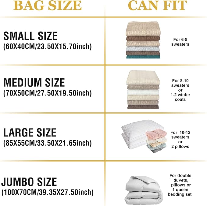 10 Medium Vaccum Storage Bags, Space Saver Vacuum Storage Bags Medium, Space - Image 4