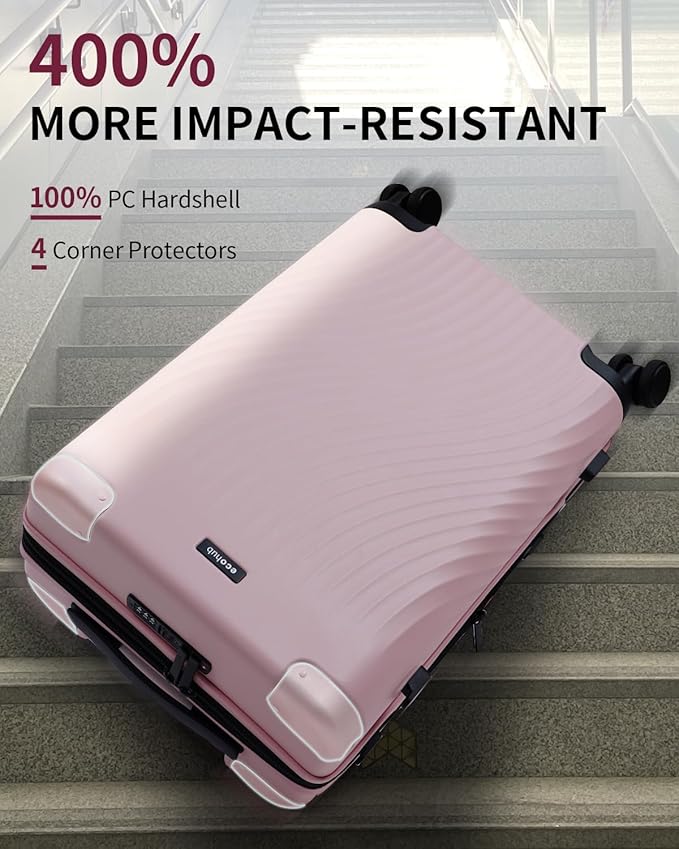 ECOHUB Hardside Expandable Carry On Luggage, Recycled PC 24" Rolling Luggage - Image 2