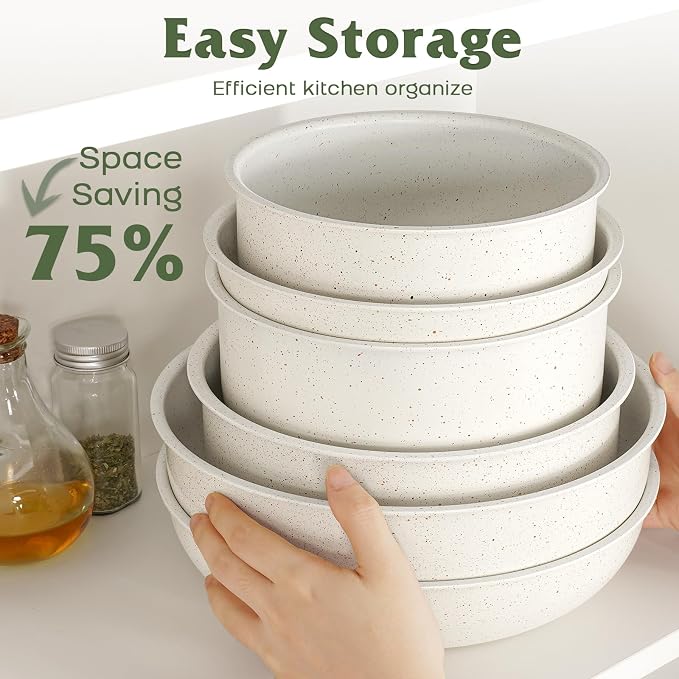 18 Pcs Pots and Pans Set Non Stick, Cookware Sets - Image 7