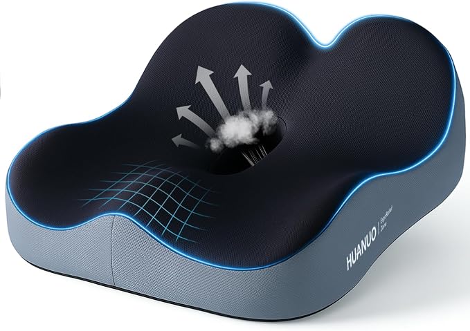 HUANUO Office Seat Cushion for Tailbone Support, High-Density Memory Foam by HUANUO