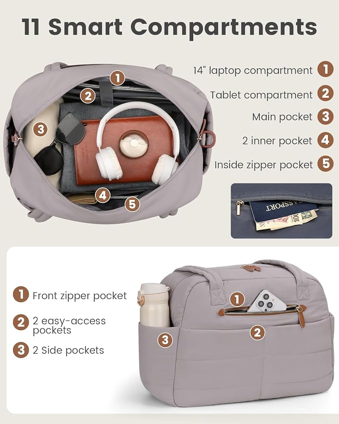 Travel Duffle Bag, Puffer Carry On Duffel Bag - Image 4