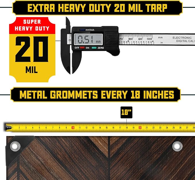 Core Tarps Extreme Heavy Duty 20 Mil Tarp Cover, Waterproof, UV Resistant - Image 4