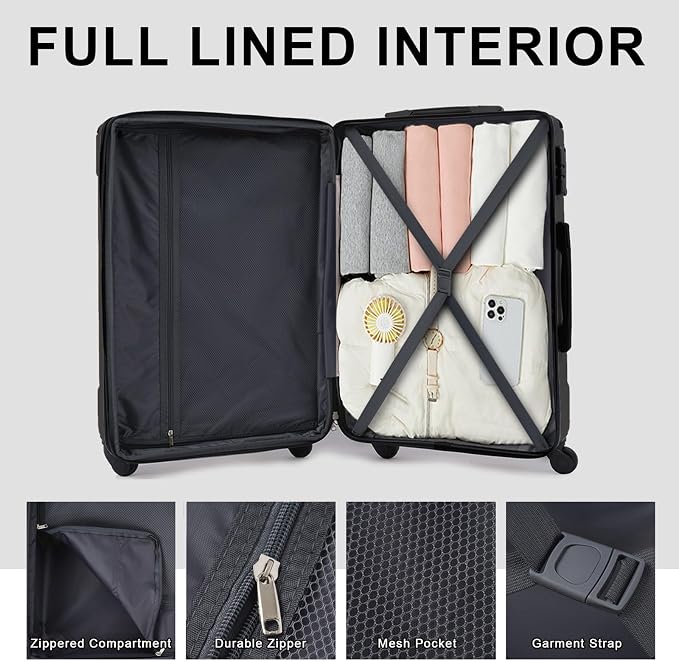Merax Luggage Set 3 Piece Hardshell Suitcases - Image 4