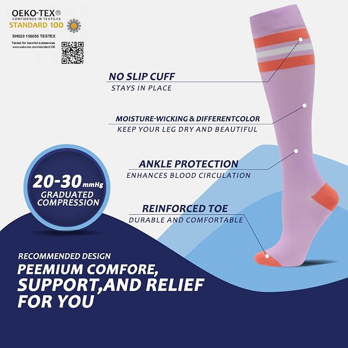 fenglaoda 8 Pairs Compression Socks - Image 3