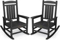 SERWALL Outdoor Rocking Chair Set of 2, HDPE Patio Rocking Chair All-Weather by SERWALL
